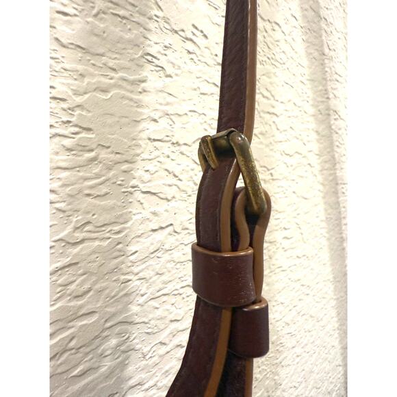 Fossil Brown Crossbody Bag Cow Hide Leather Purse Zipper Adjustable Strap - Picture 6 of 9